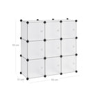Rekkensysteem - 9 kubussen - Met deuren - Garderobe en schoenenrek - Wit