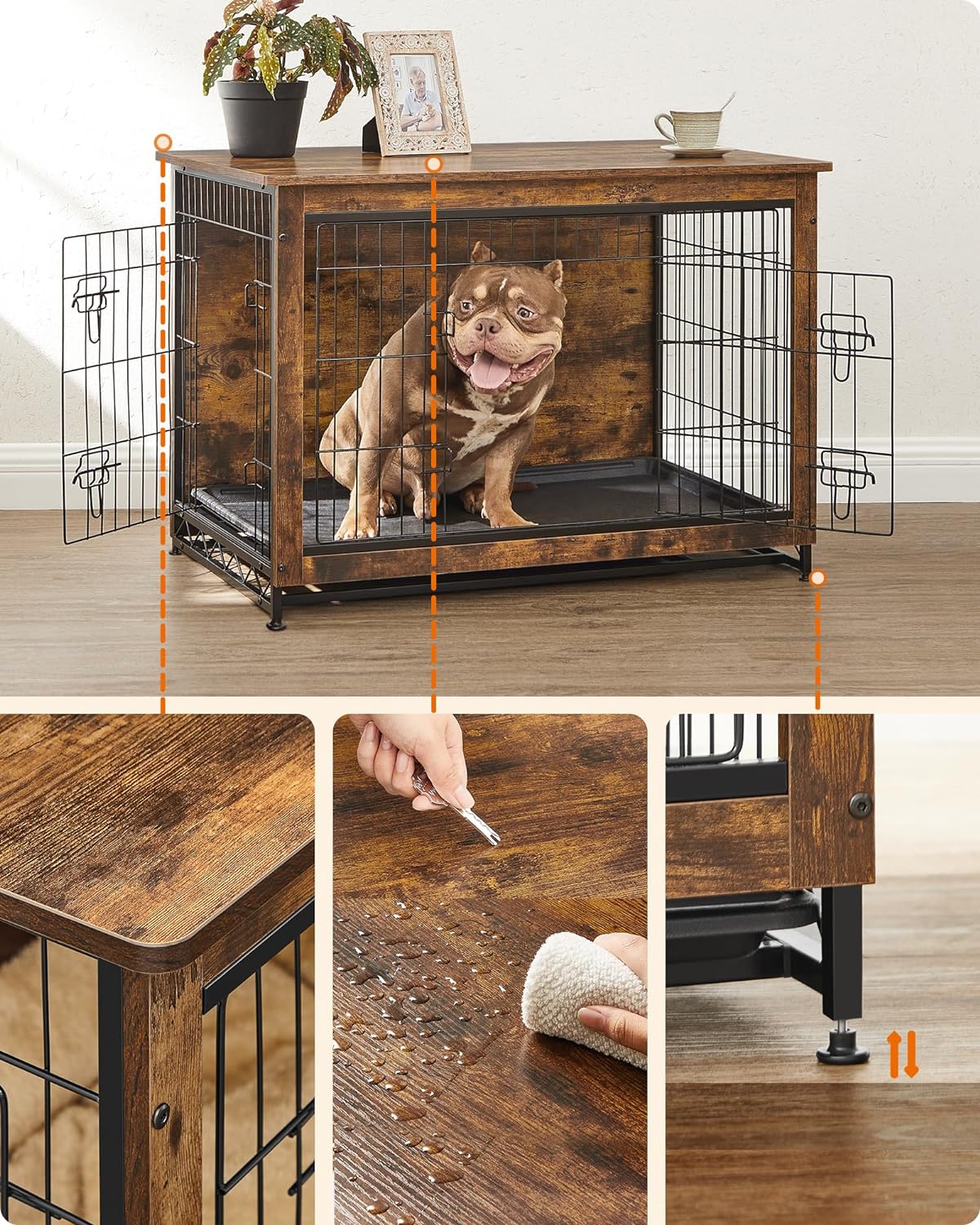 Hondenkooi - Bench - Extra sterk - Hout/Metalen frame - Bruin