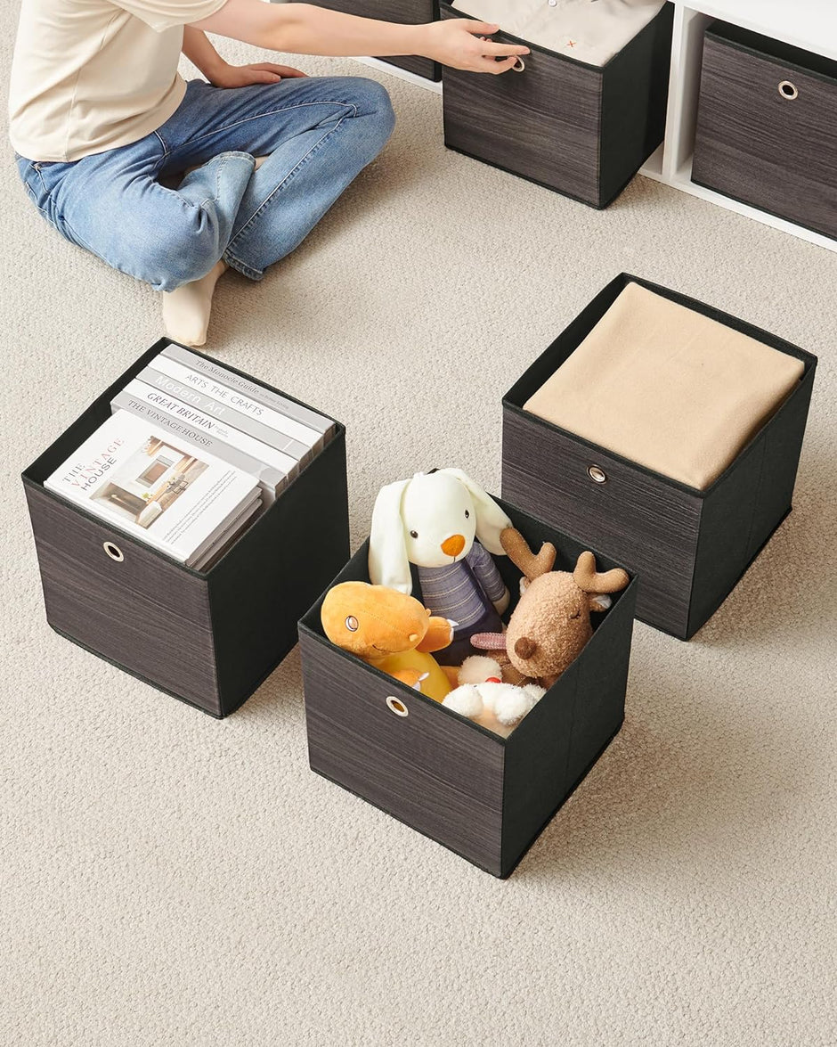 Opbergdozen – Inklapbaar ontwerp – Set van 6 – Donkerbruin