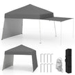 Pop – up Paviljong med omvandlingsbara sidoväggar till markis Campingtält Partytält – 2 430 x 280 cm – Grå