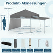 Pop – up Paviljong med omvandlingsbara sidoväggar till markis Campingtält Partytält – 2 430 x 280 cm – Grå