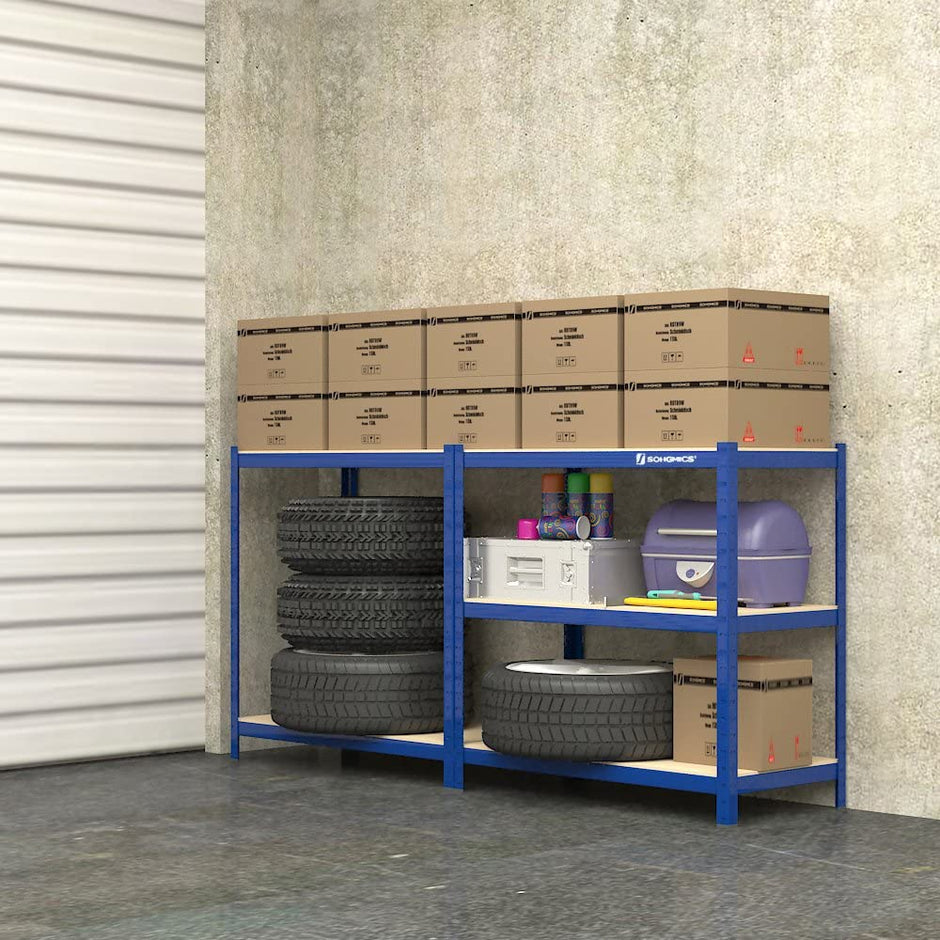 Opbergrekken – Set van 2 – 5 verstelbare planken – Blauw
