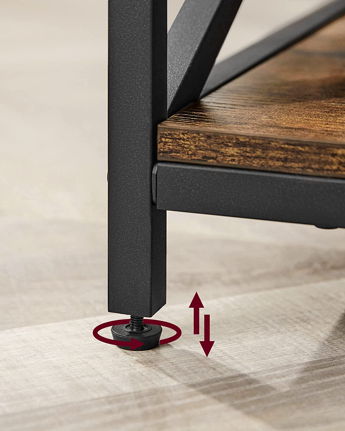 Salontafel – Met verborgen opbergruimte – Vintage bruin-zwart