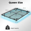 Queen – Size Svängsängsställning mit LED Belysning Modern Sängställning av Metall – 160 x 200 cm – Svart