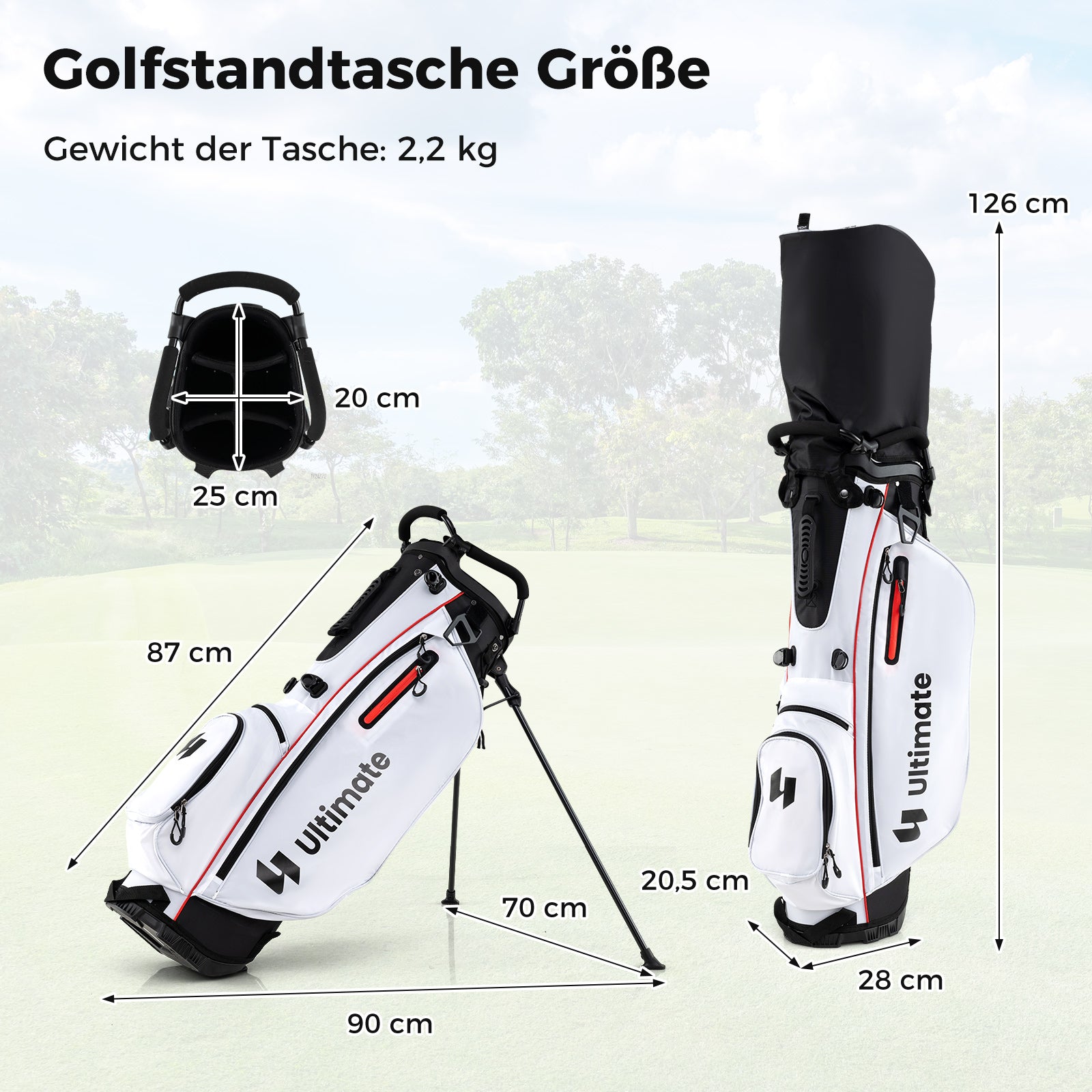Damer – Komplett Golfklubbor Set Delars Golfset Högerhänt med Golfbag och Regnskydd – 15 – Röd