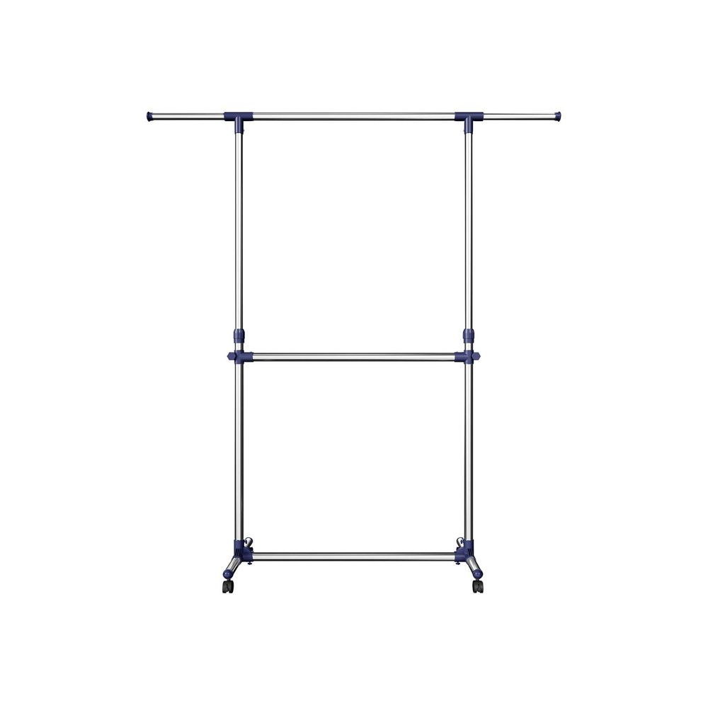 Kledingrek 101–166 cm – Op wielen – Tot 25 kg draagvermogen – Verstelbare hoogte (113–198 cm).