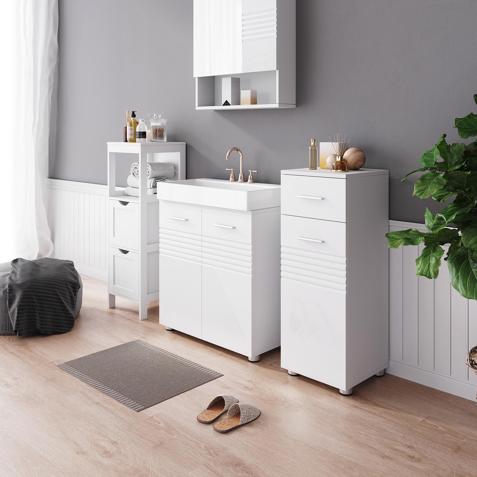 Badkamerkastje – klein – “Modern Notches”