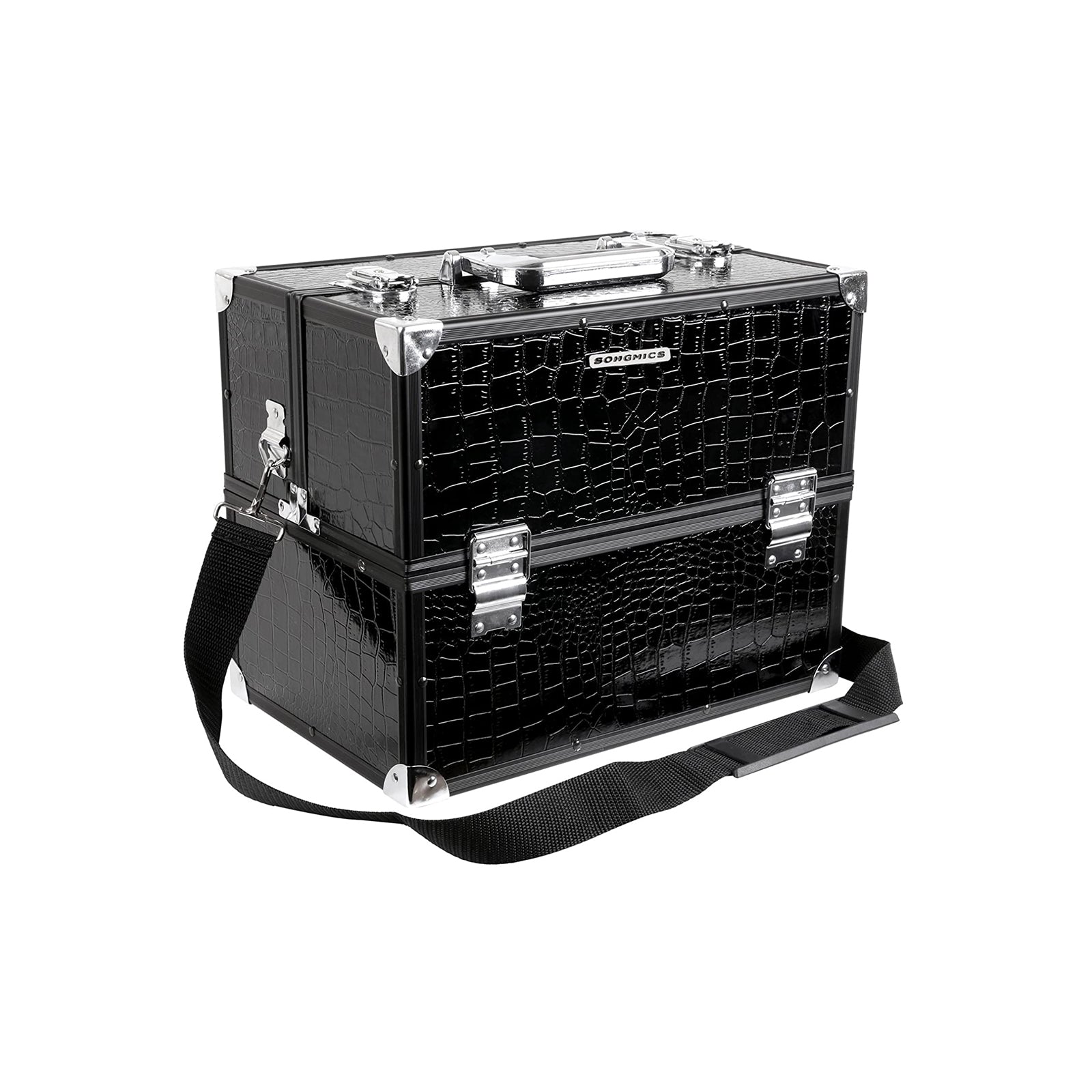 Cosmetisch etui – stijlvol croco design – zwart