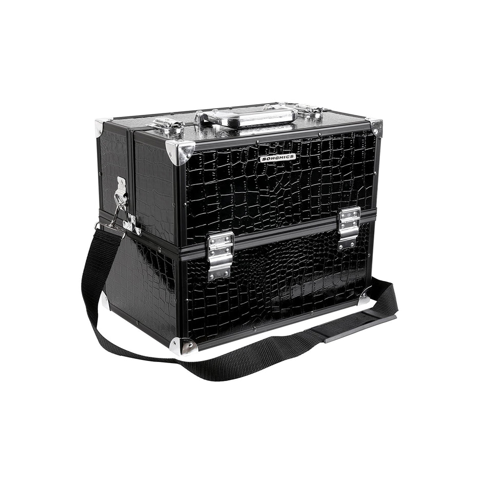 Cosmetisch etui – stijlvol croco design – zwart