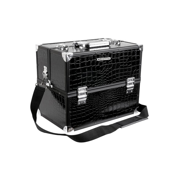 Cosmetisch etui – stijlvol croco design – zwart