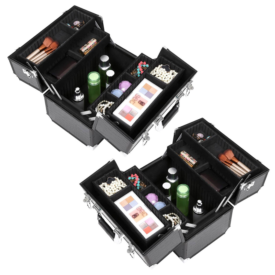 Cosmetisch etui – stijlvol croco design – zwart