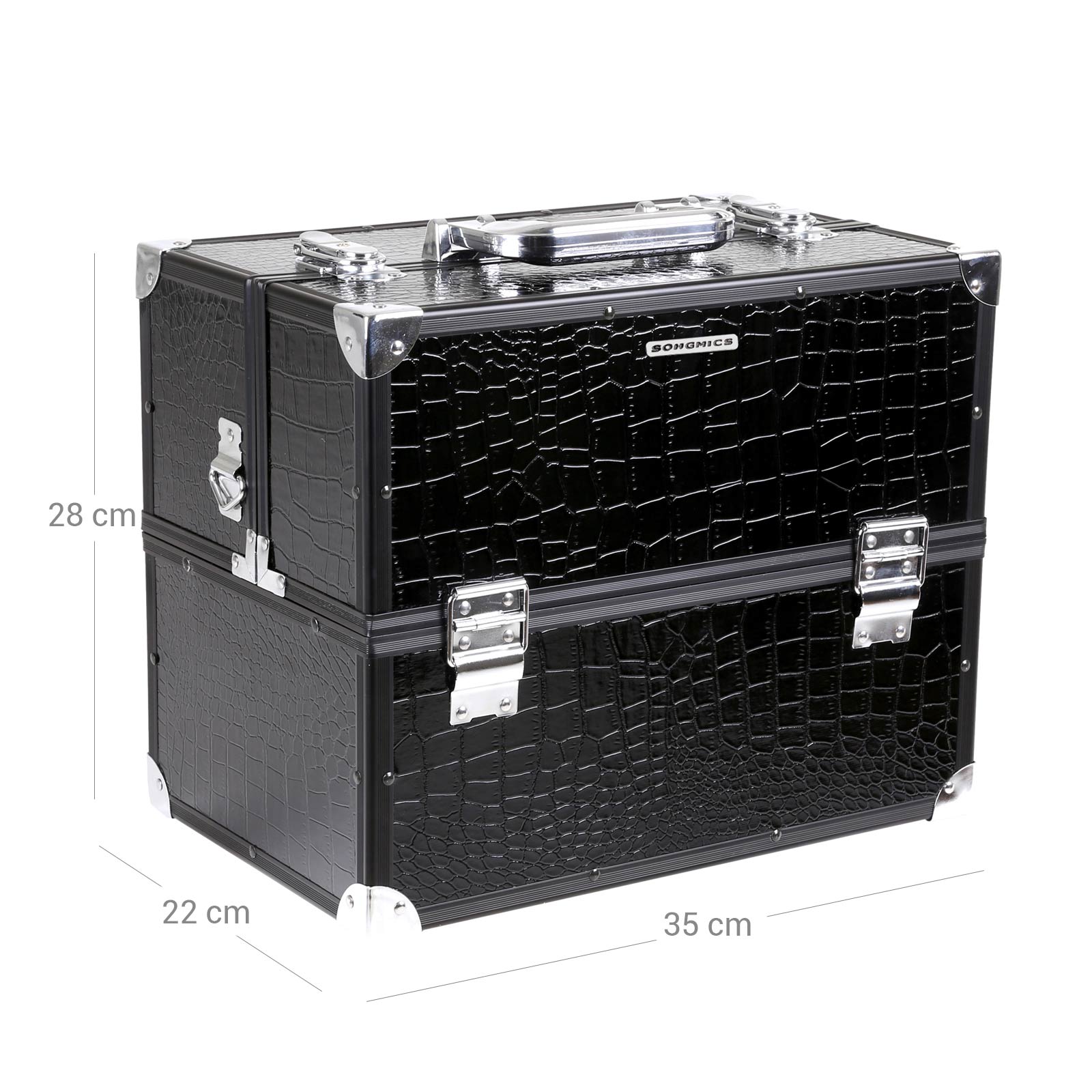 Cosmetisch etui – stijlvol croco design – zwart