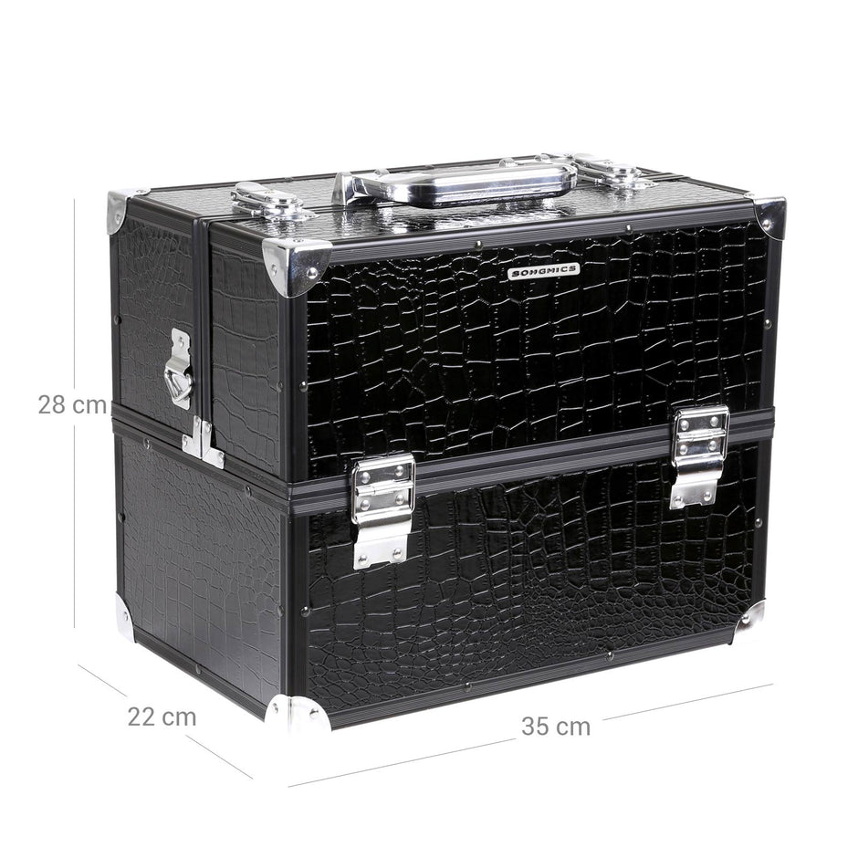 Cosmetisch etui – stijlvol croco design – zwart