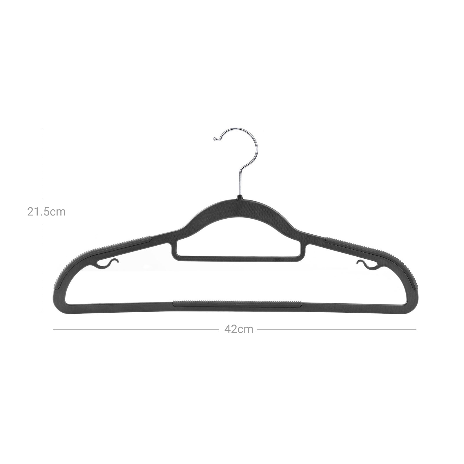 Kledinghangers - Anti-slip - Set van 50 - Grijs