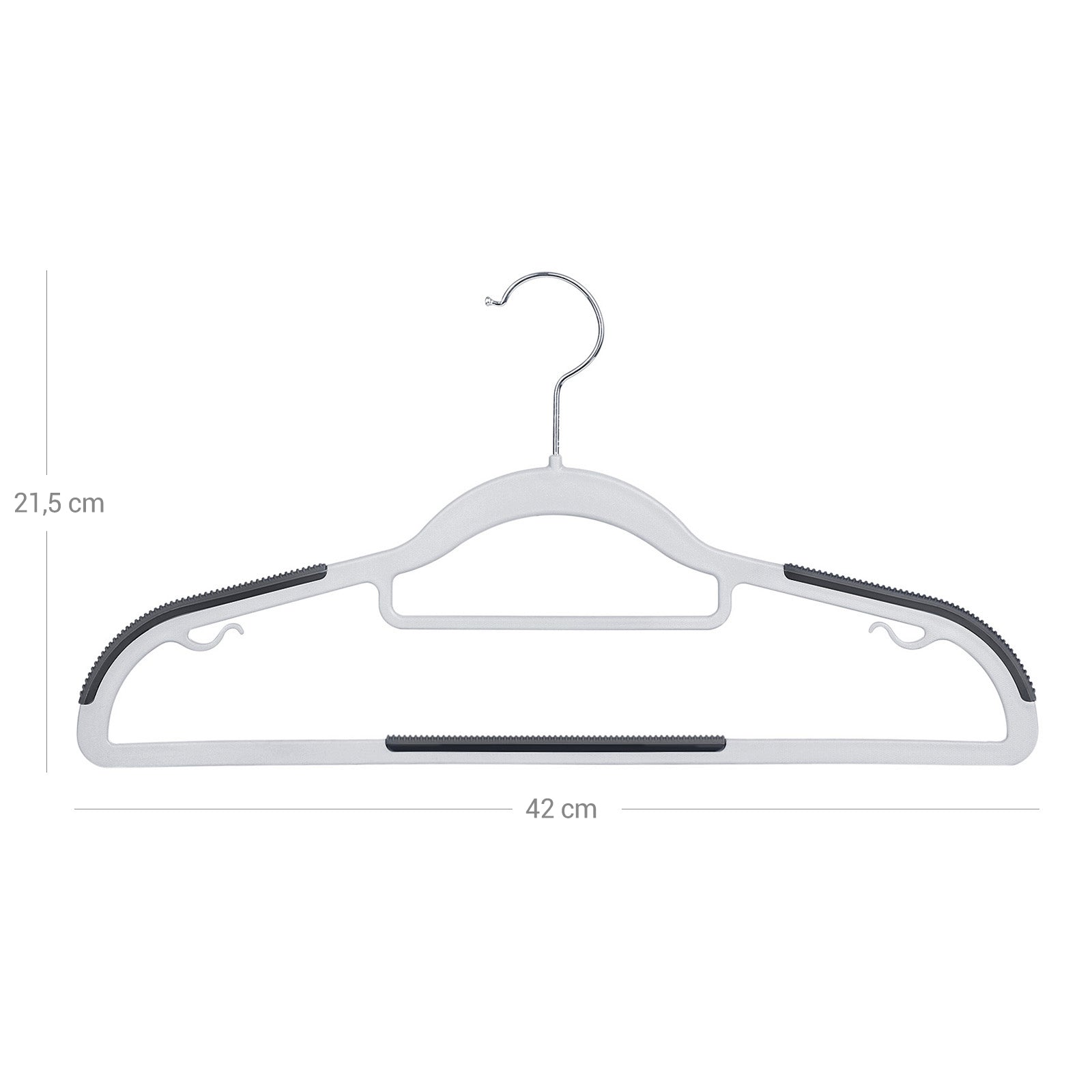 Kledinghangers - Anti-slip - Set van 50 - Grijs
