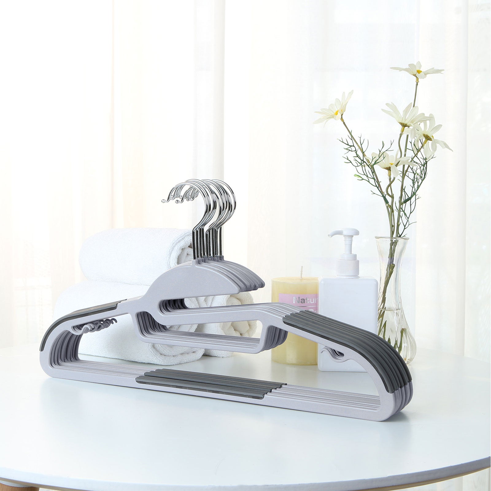 Kledinghangers – Anti-slip – Set van 50 – Grijs