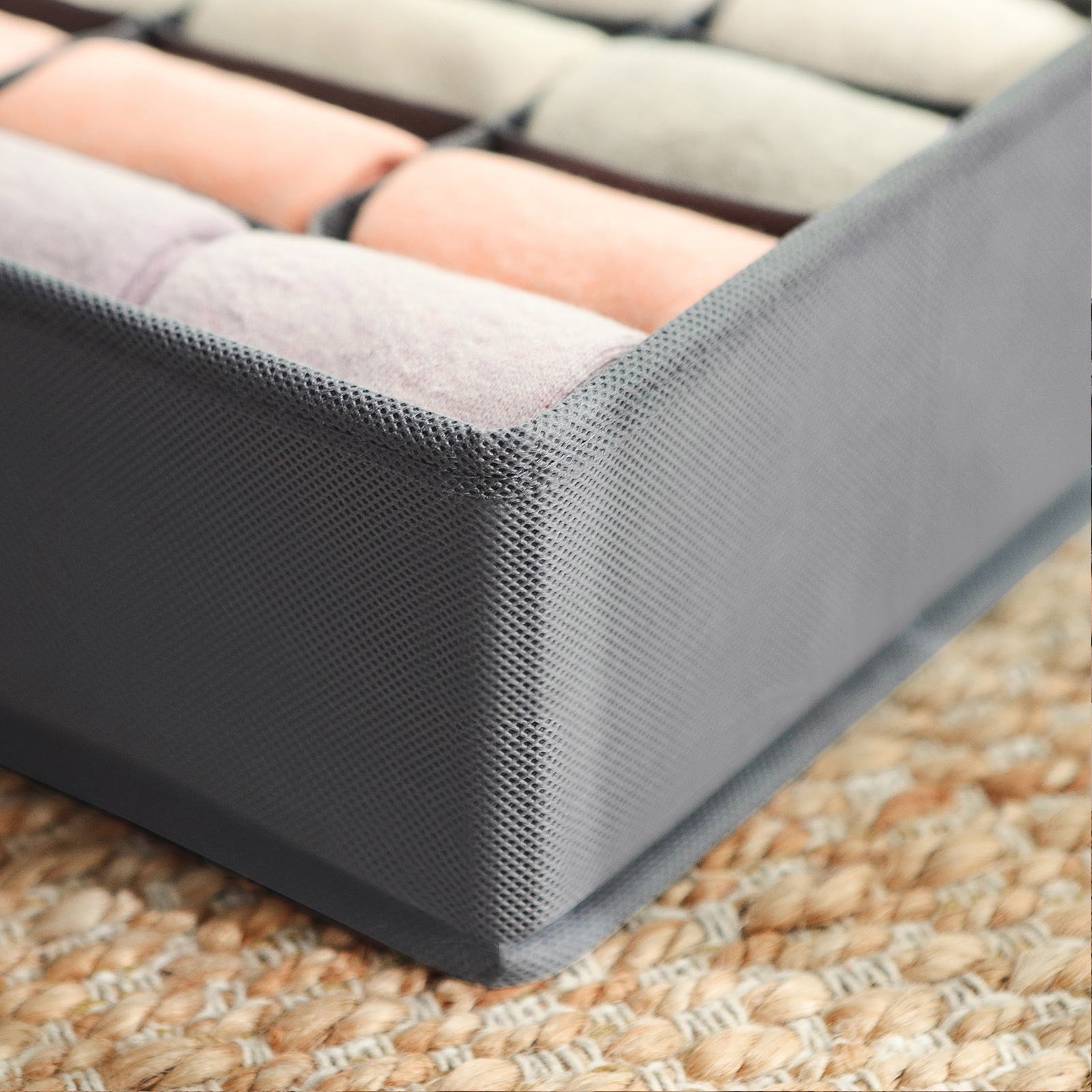 Opbergdozen - Set van 8 - Lade-Organizer - Opvouwbaar - Grijs