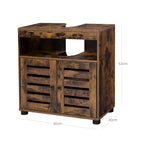 Wastafelmeubel – Badkamerkast met 2 deuren – Industrieel – Bruin