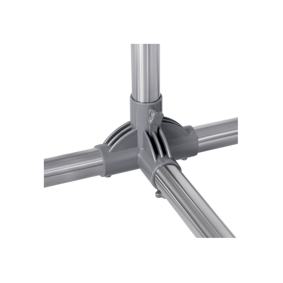 Kledingrek 101–166 cm – Op wielen – Tot 25 kg draagvermogen – Verstelbare hoogte (113–198 cm).