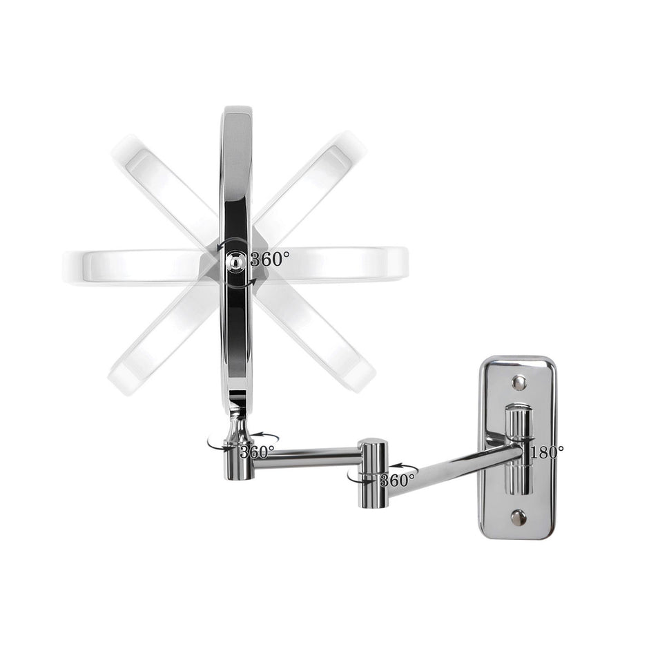 Uitschuifbare make-upspiegel – 5x vergroting – Zwart