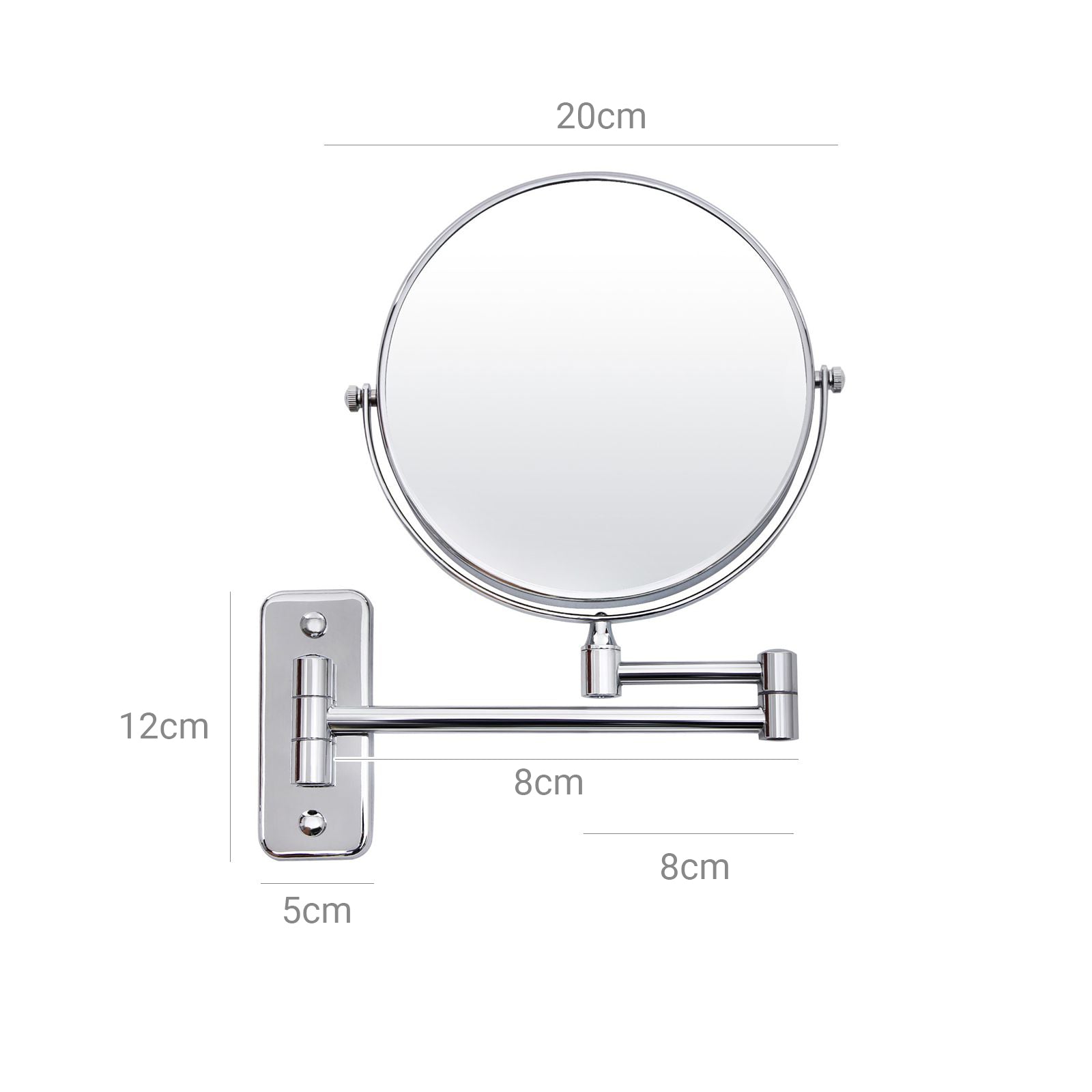 Uitschuifbare make-upspiegel – 5x vergroting – Zwart