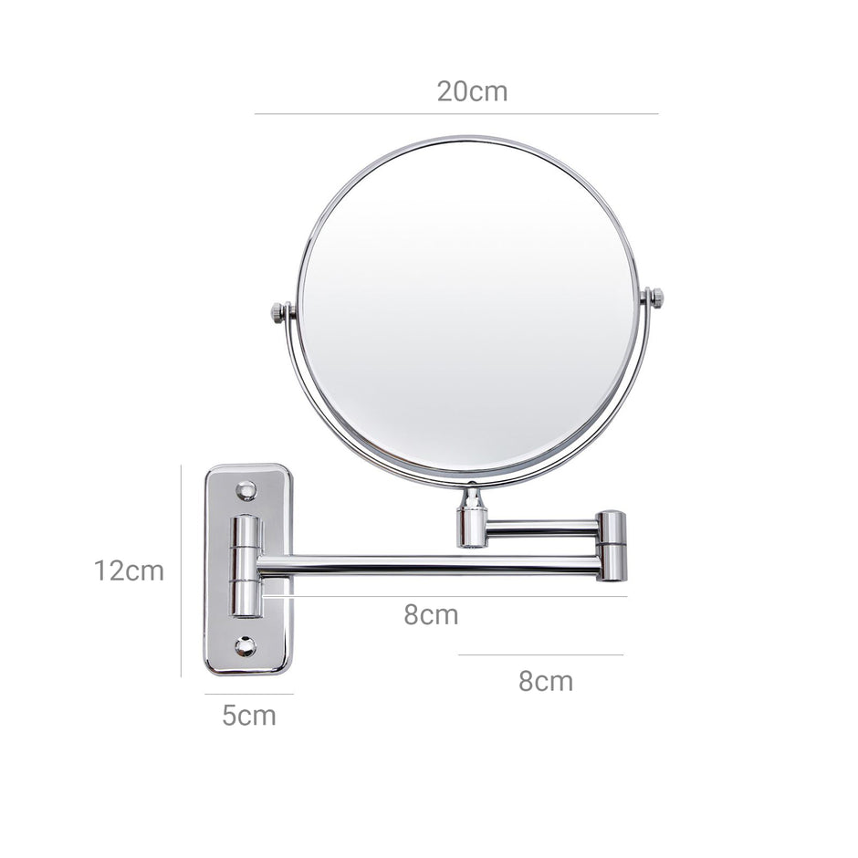 Uitschuifbare make-upspiegel – 5x vergroting – Zwart