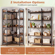 Bücherregal – 5‑stöckiges L‑Form‑Eckregal med förhöjda sidokanter – 72 x 69 x 167 cm