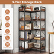 Bücherregal – 5‑stöckiges L‑Form‑Eckregal med förhöjda sidokanter – 72 x 69 x 167 cm