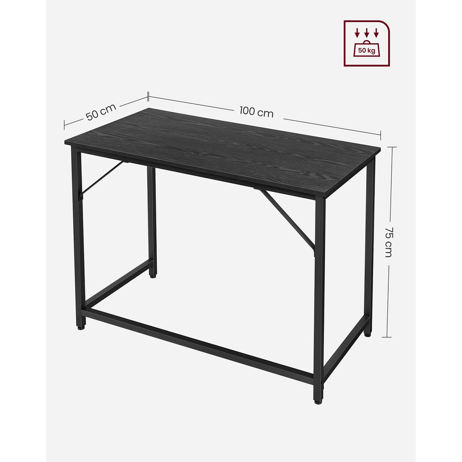 Bureau - 100 x 50 cm - Staal - Industrieel Design - Zwart
