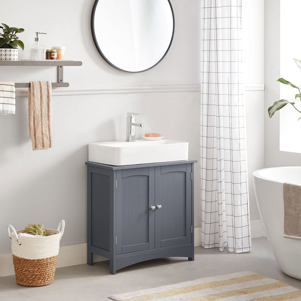 Wastafelkast – Landelijke stijl – 2 Deuren – Grijs