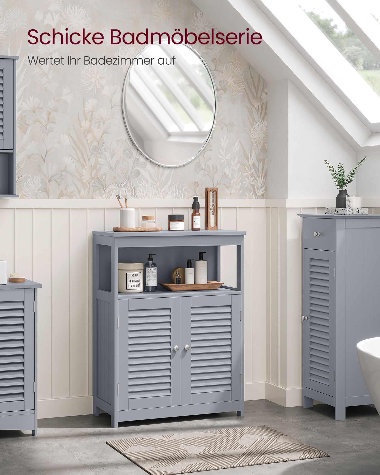 Badkamermeubel – met open vak & 2 deuren