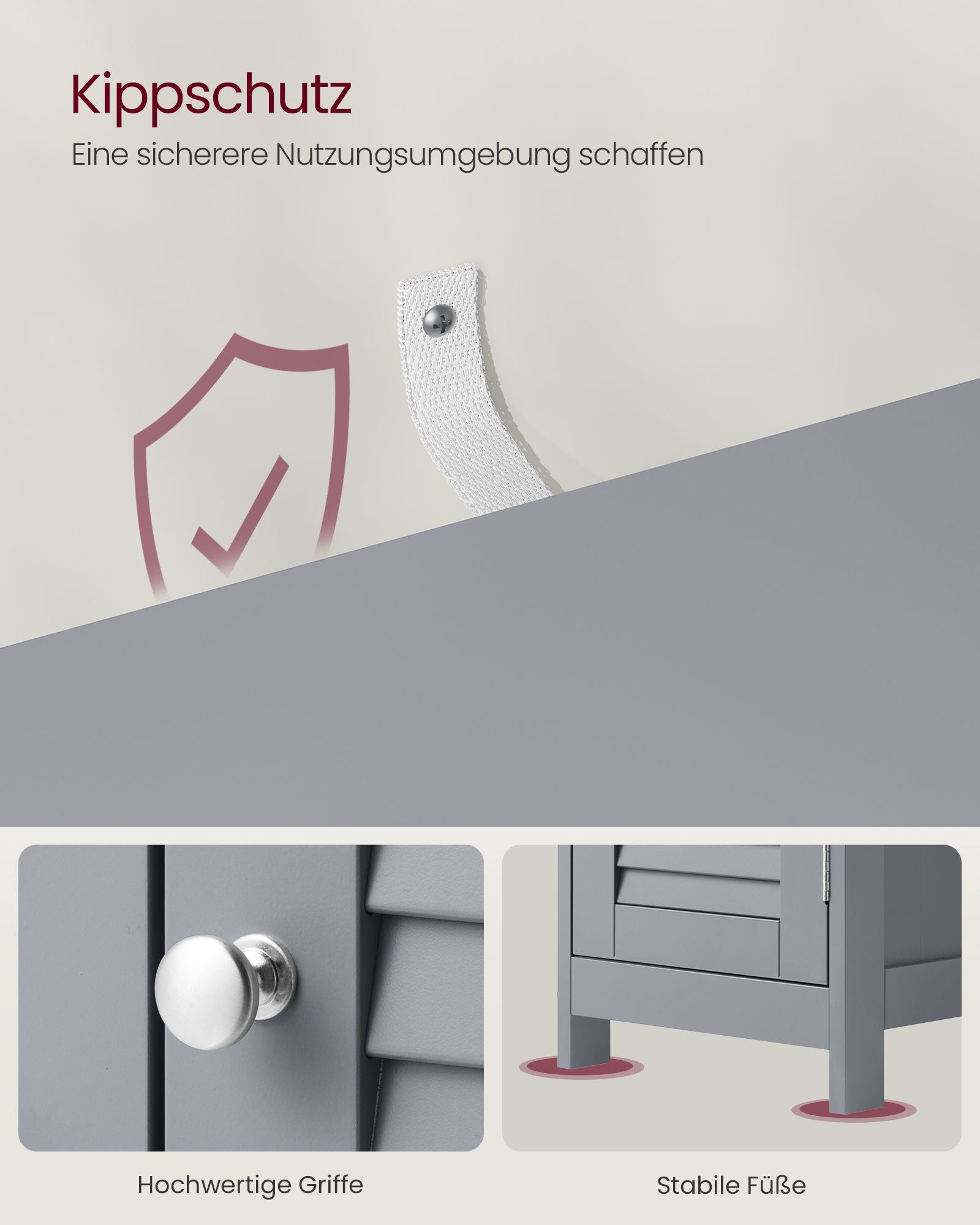 Badkamermeubel – smal – met lade en louvredeur