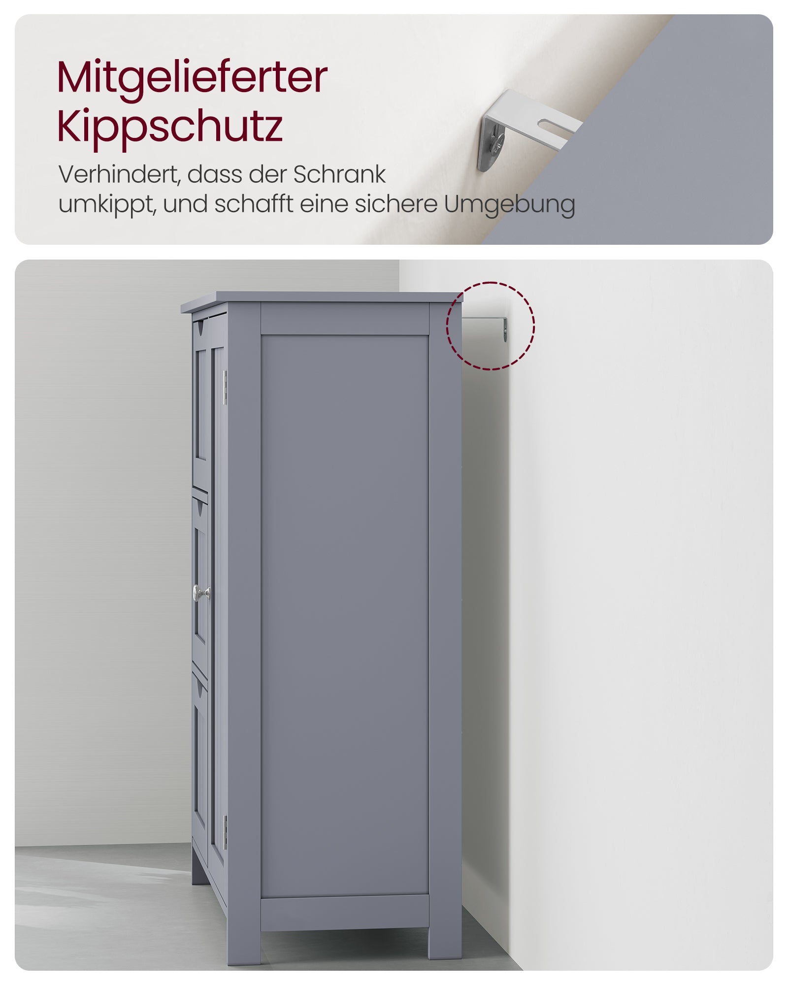 Badkamermeubel – met 3 lades & kastdeur