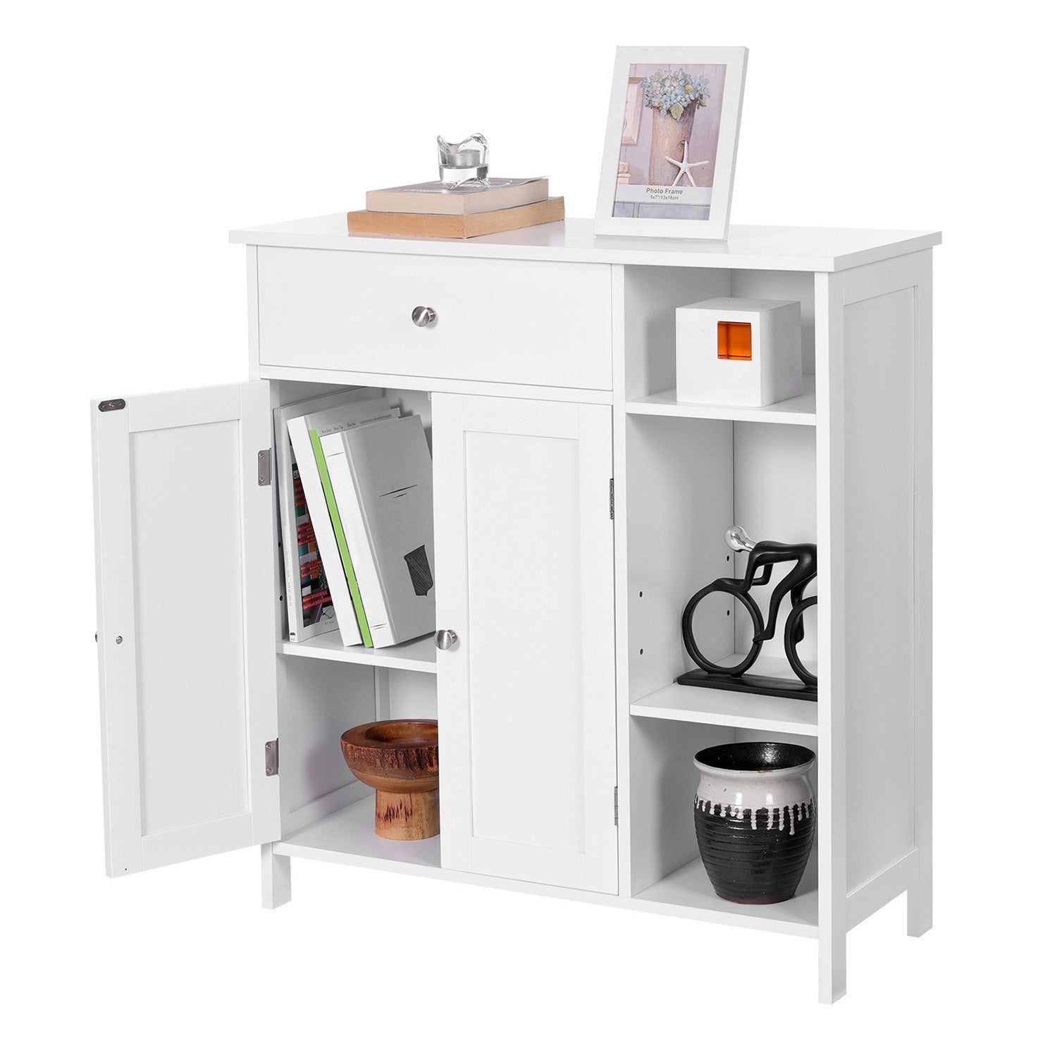 Badkamerkast – Met lade en 3 planken – Hout – Wit