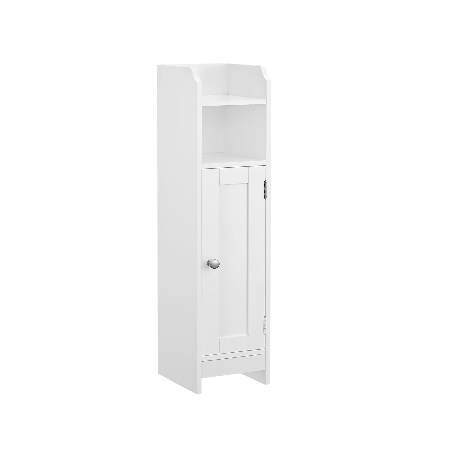 Badkamerkast - Smalle kast - Met deur en 2 planken - Wit
