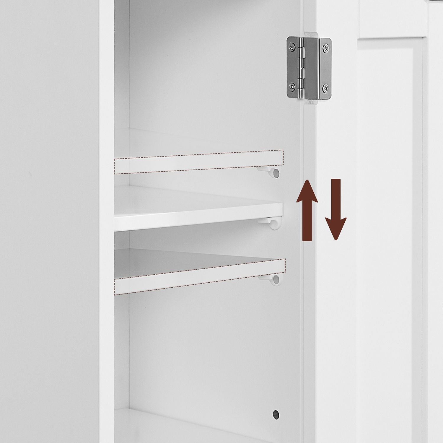 Badkamerkast - Smalle kast - Met deur en 2 planken - Wit
