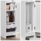 Badkamerkast - Smalle kast - Met deur en 2 planken - Wit