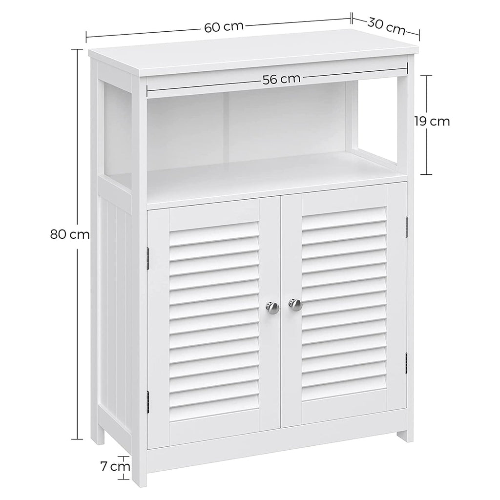 Badkamerkast – met open vak – verstelbare planken – wit