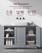 Wastafelkast – extra lang met 2 deuren – duifgrijs