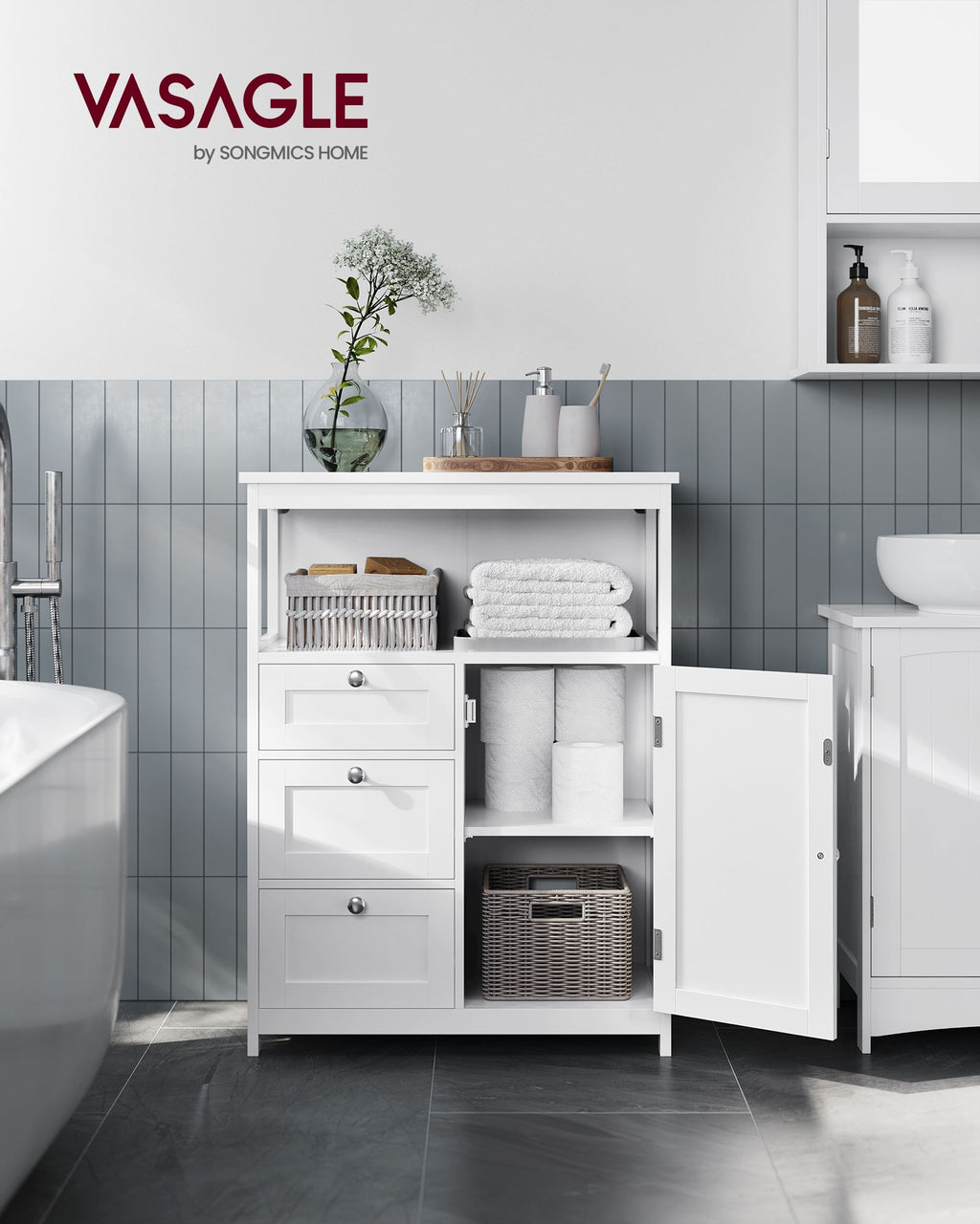 Badkamermeubel – 30 x 60 x 80 cm – met 3 lades