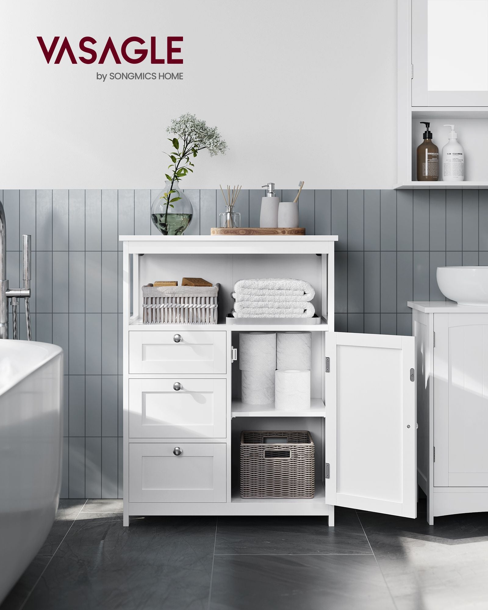Badkamermeubel – 30 x 60 x 80 cm – met 3 lades