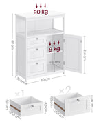 Badkamermeubel – 30 x 60 x 80 cm – met 3 lades