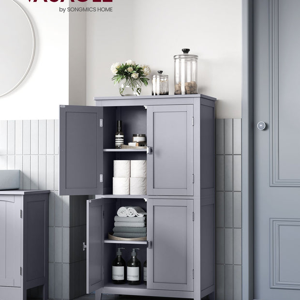 Keukenkast – met 4 deuren en verstelbare planken – wit