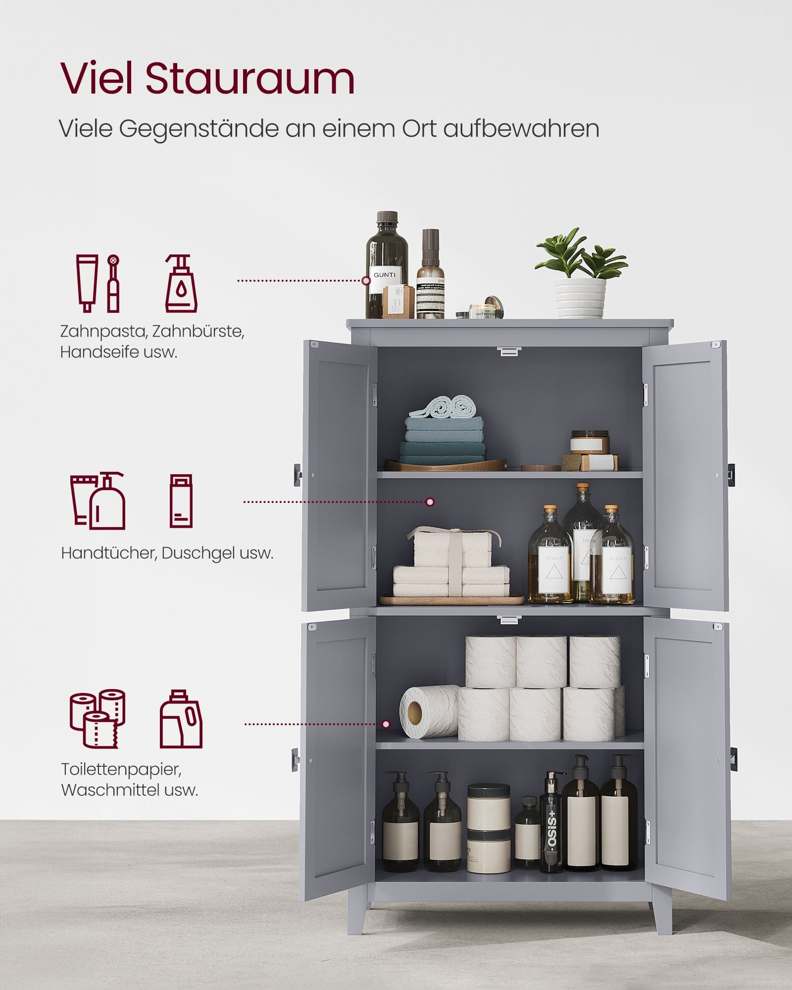 Keukenkast – met 4 deuren – verstelbare planken