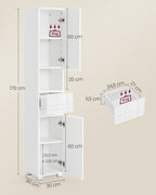 Badkamermeubel – 30 x 30 x 170 cm – verstelbare planken