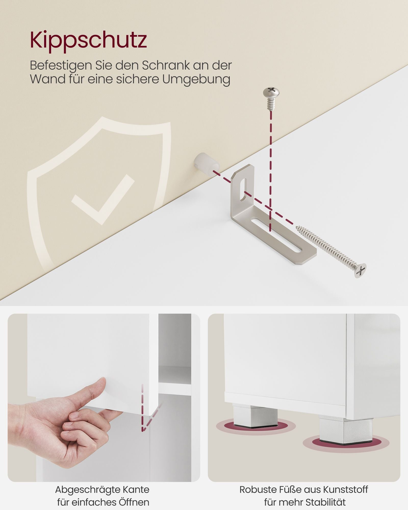 Badkamermeubel – verstelbare planken – klassiek wit