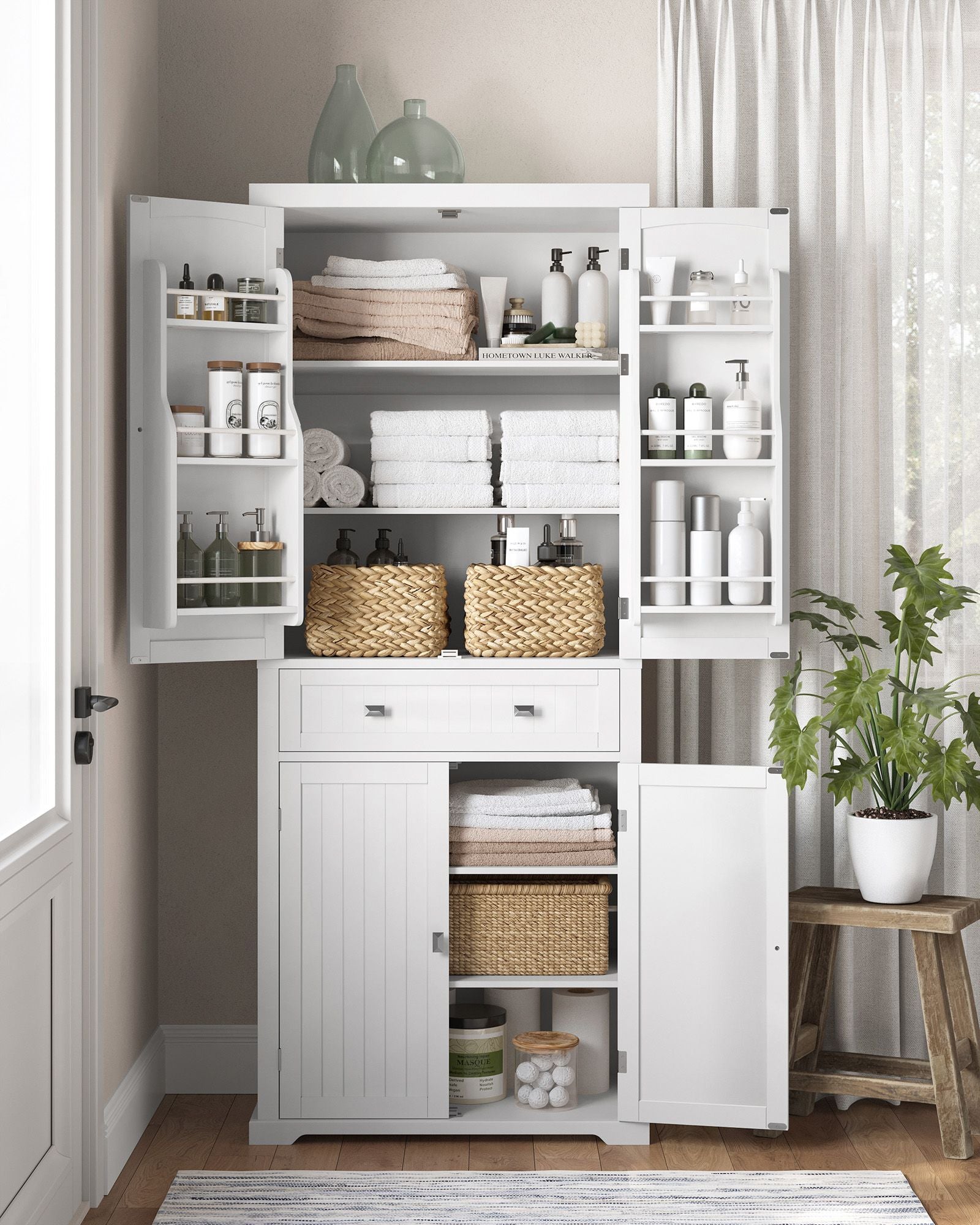 Keukenkast – met planken en lades – Wit