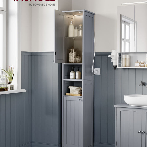 Badkamermeubel – met verlichting – duifgrijs