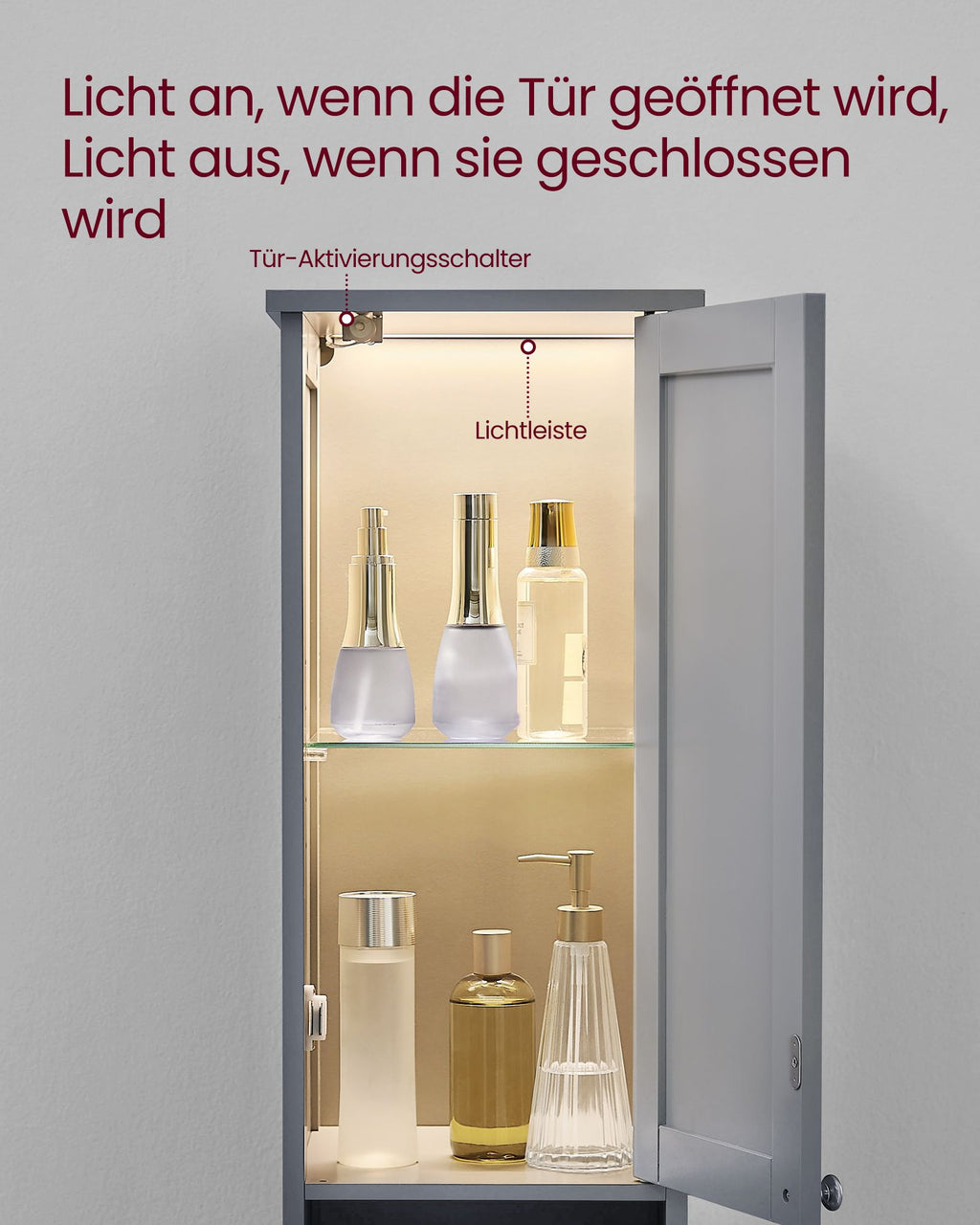 Badkamermeubel – met duifgrijze verlichting