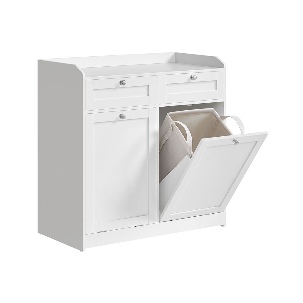 Badkamerkastje – met wasmand – wolkwit